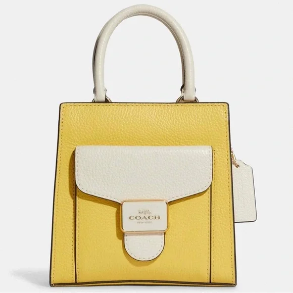 Coach Pepper Mini Yellow and Whitr Women's Bag - Picture 1 of 8